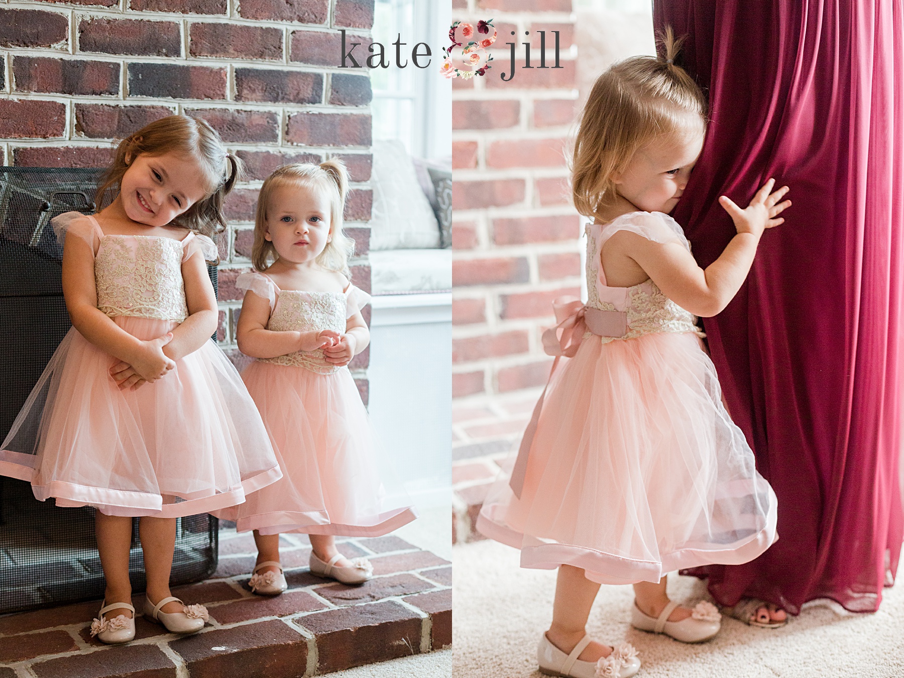 flower girls during getting ready