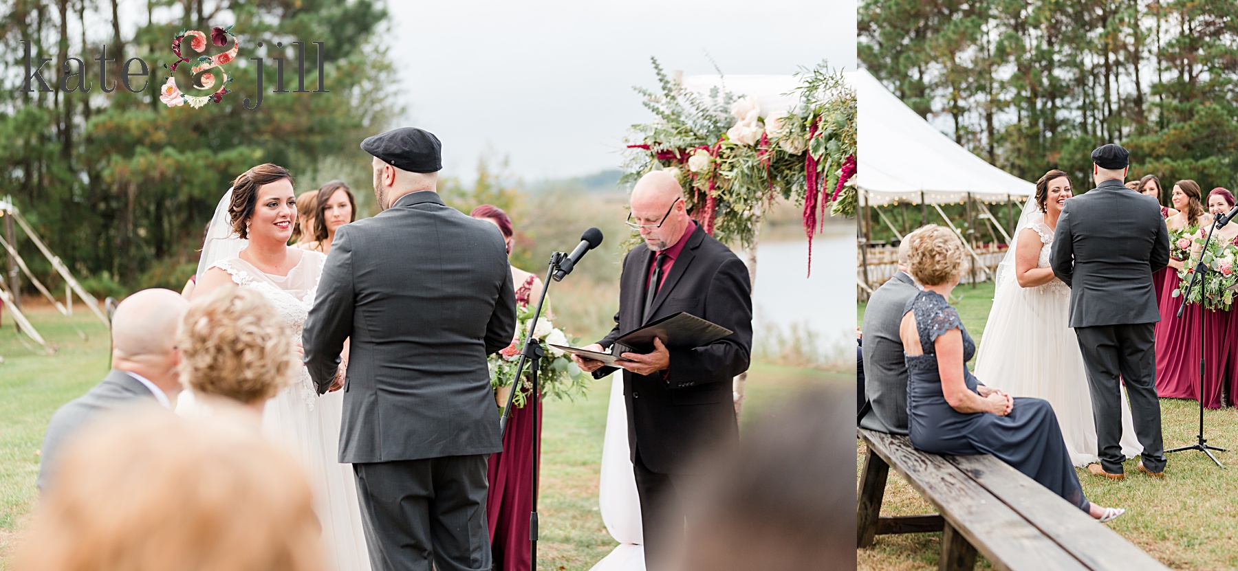 ceremony photos of bride and groom