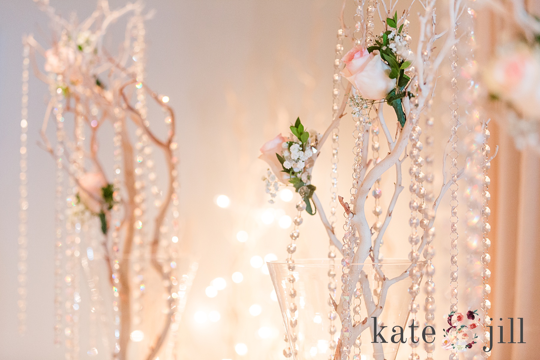 tree wedding decor with florals and rhinestones mcloone's pier house long branch