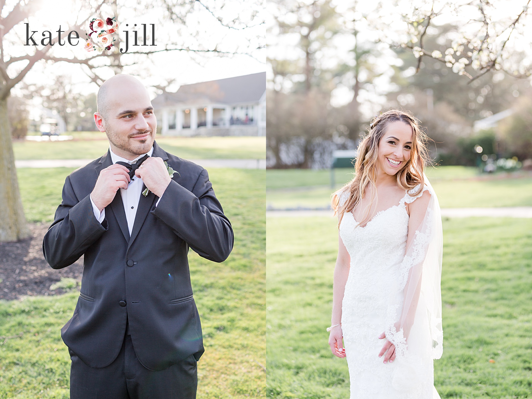 bride and groom portraits woodcrest country club wedding