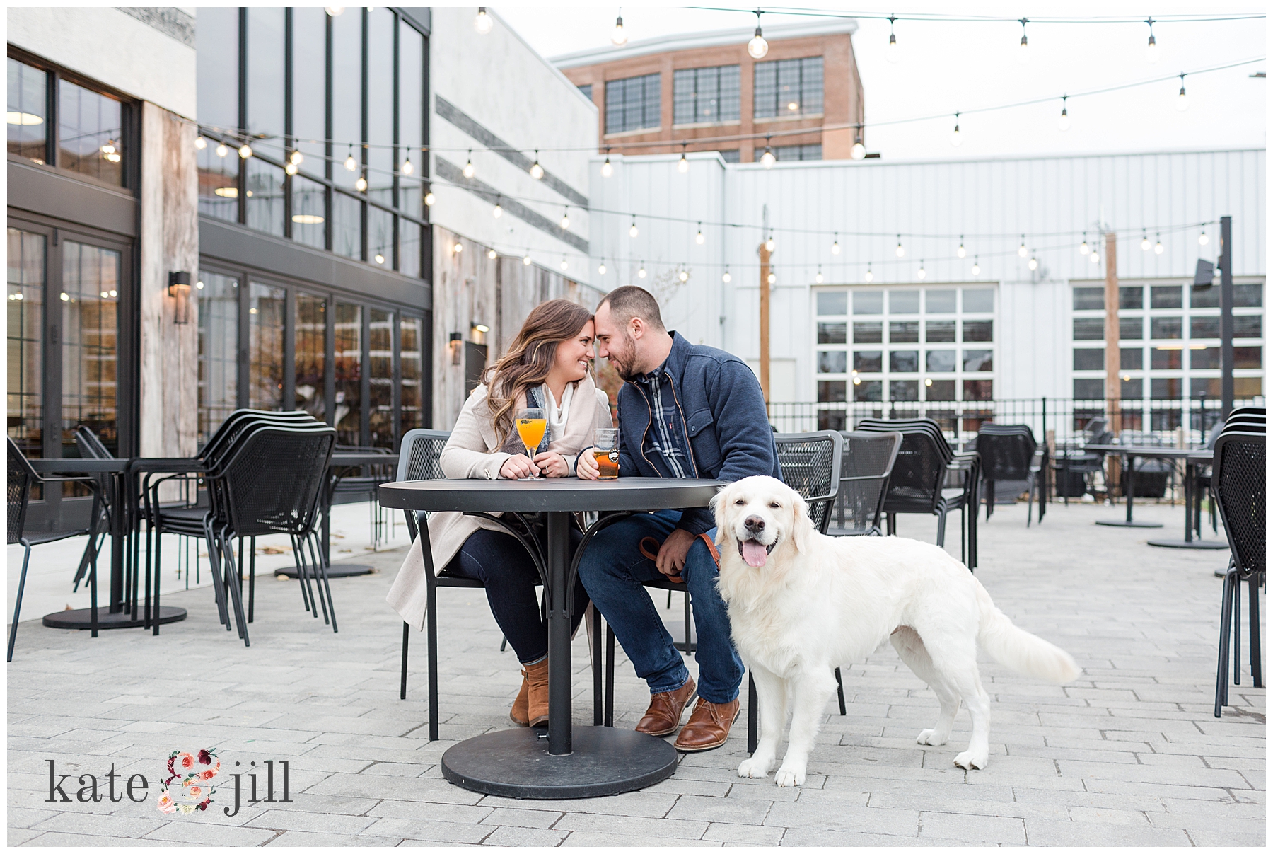 Engagement session with dog