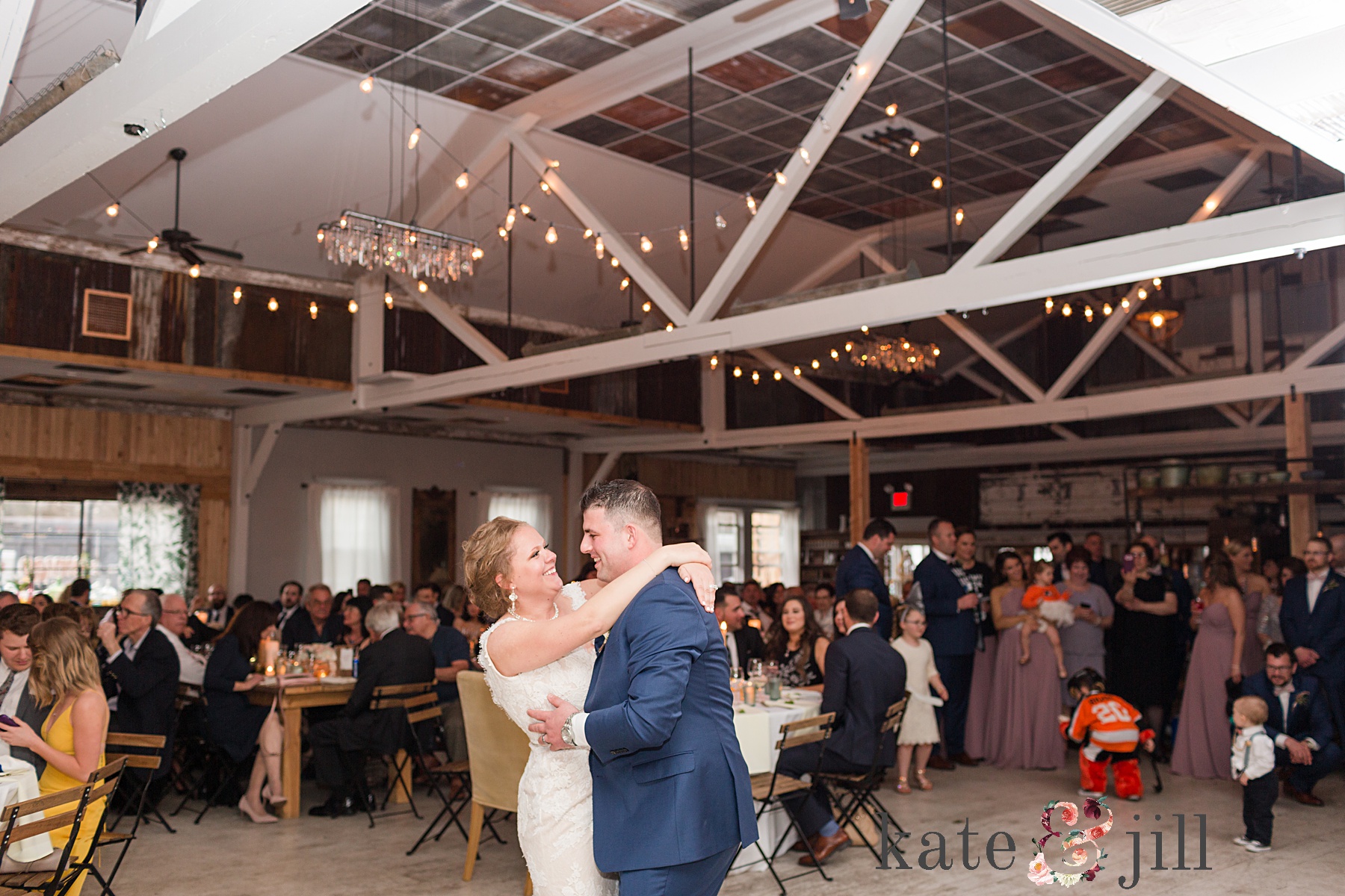 bride and groom first dance railroad wedding photos