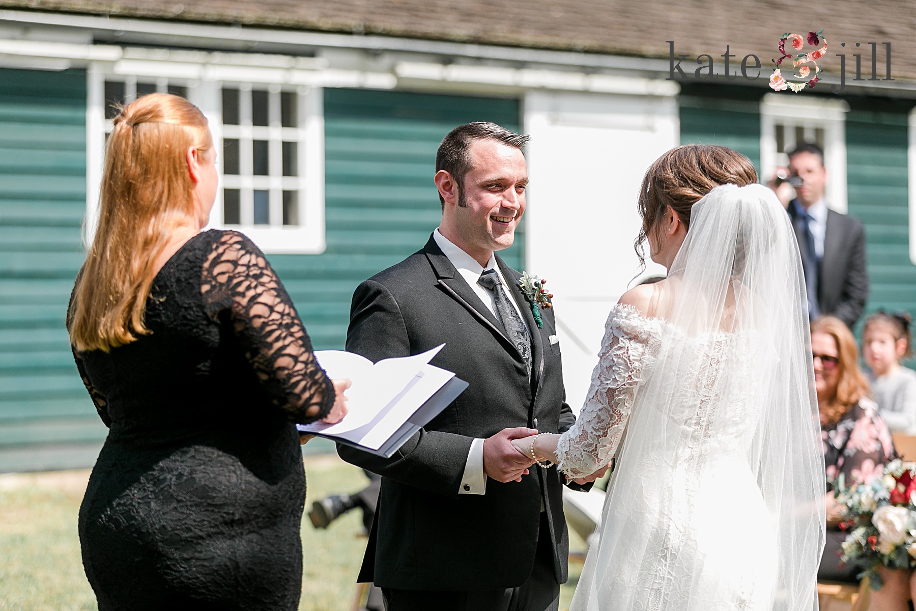 exchanging vows during ceremony