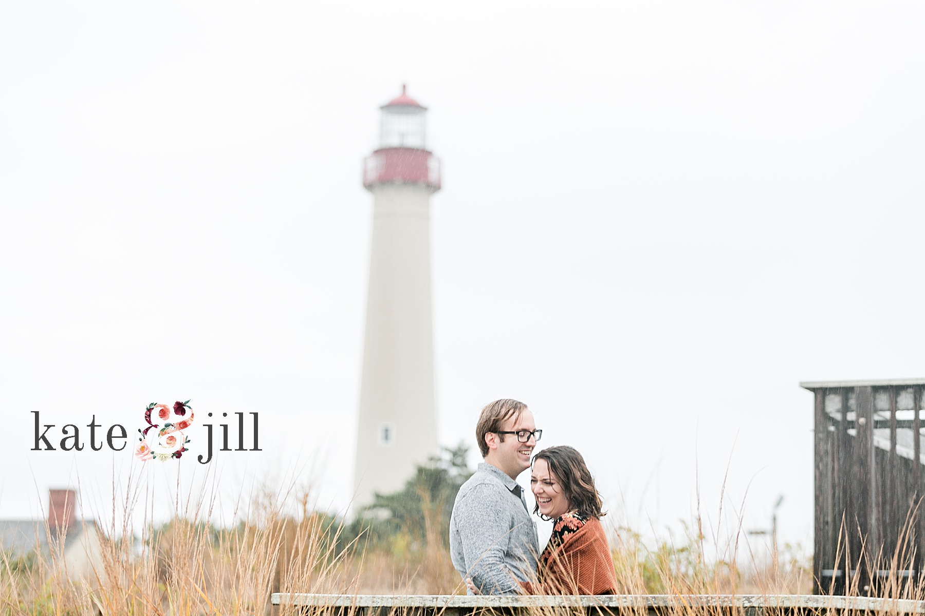 lighthouse engagement photo