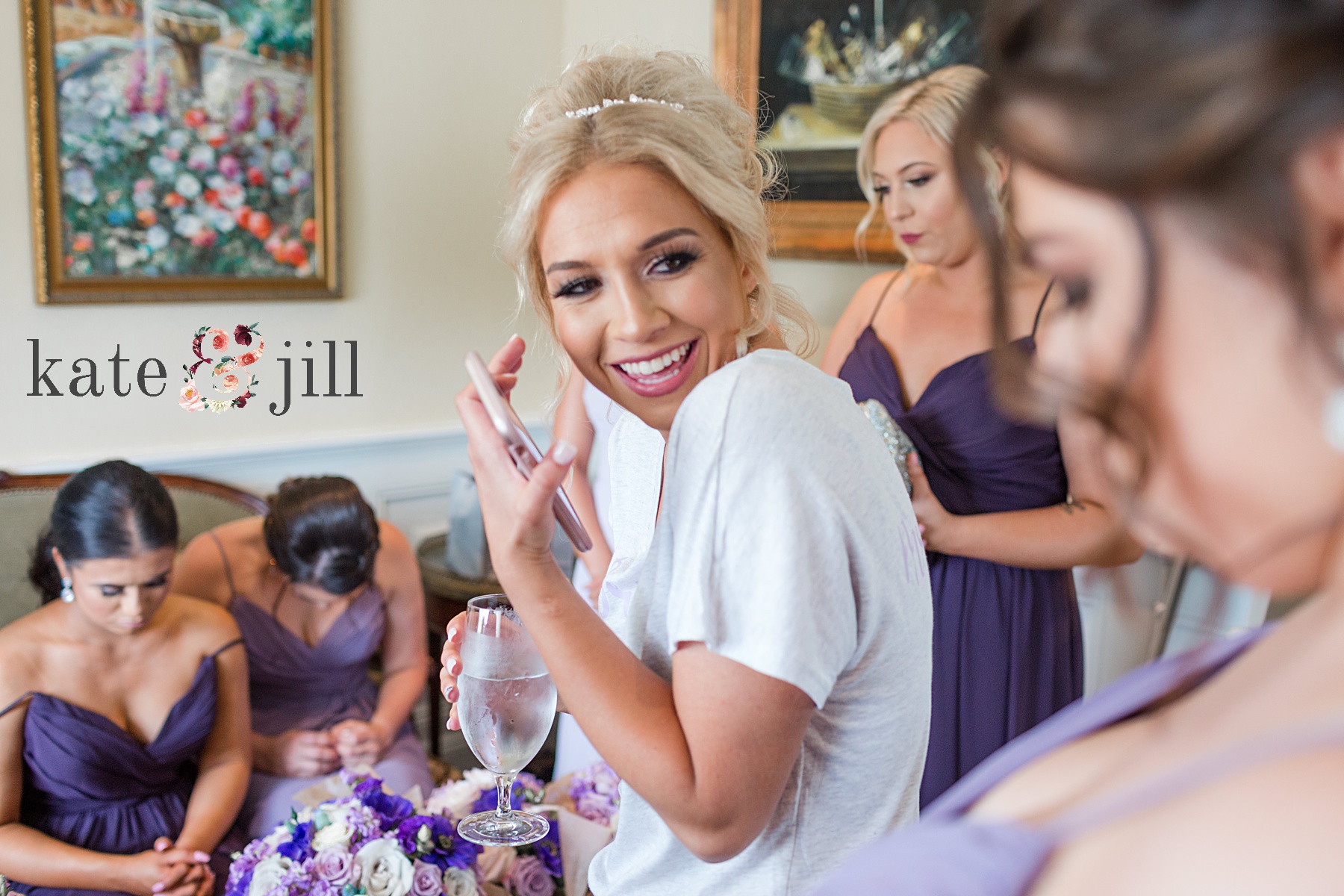 candid photo of bride laughing