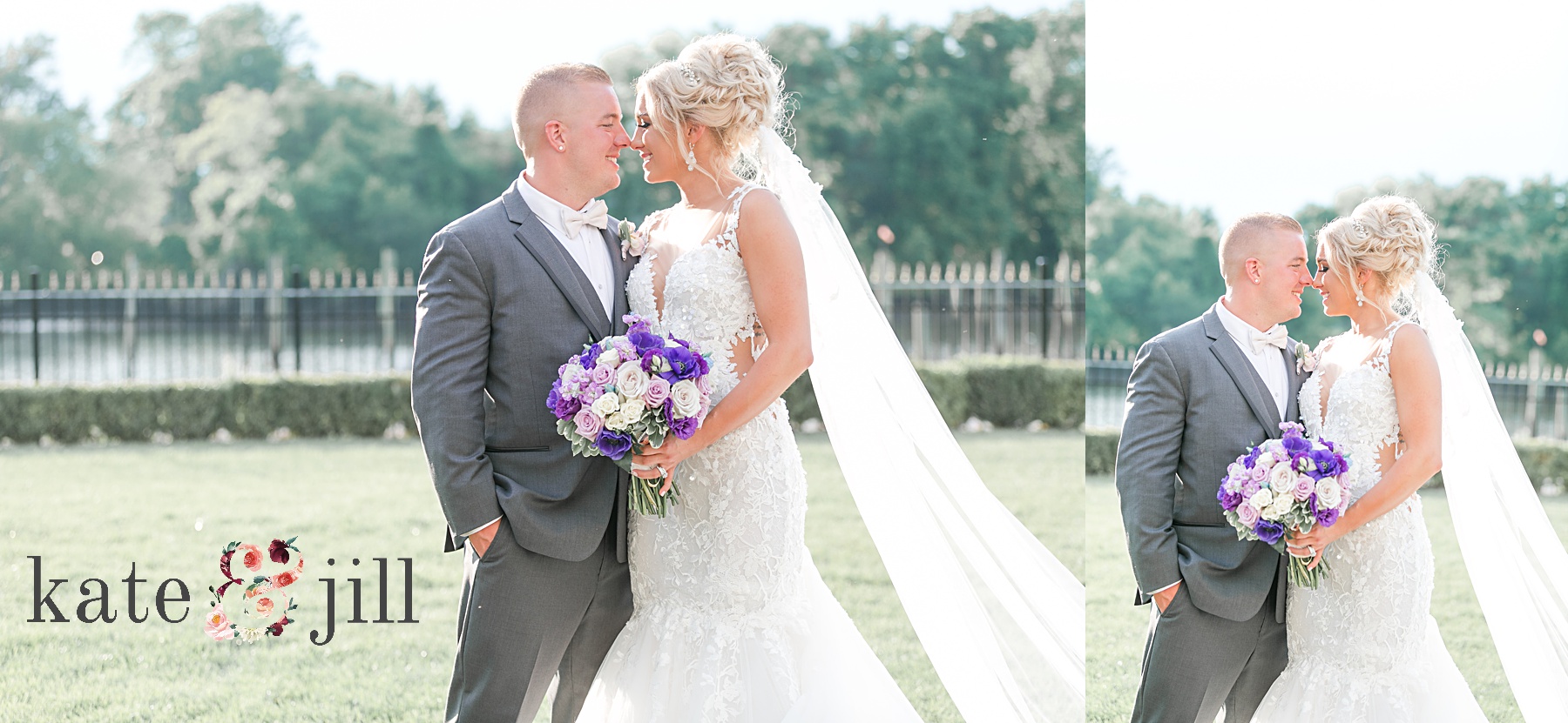 bride and groom portraits at clarks landing yacht club