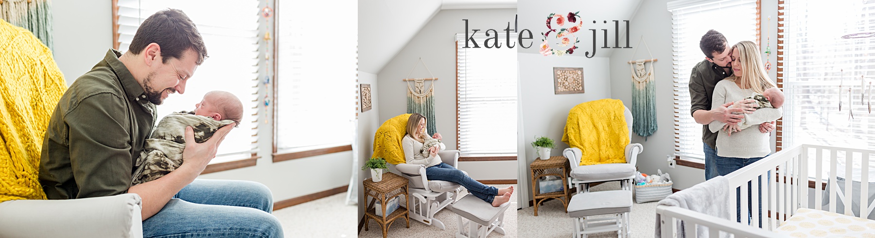 lifestyle newborn session with baby and parents