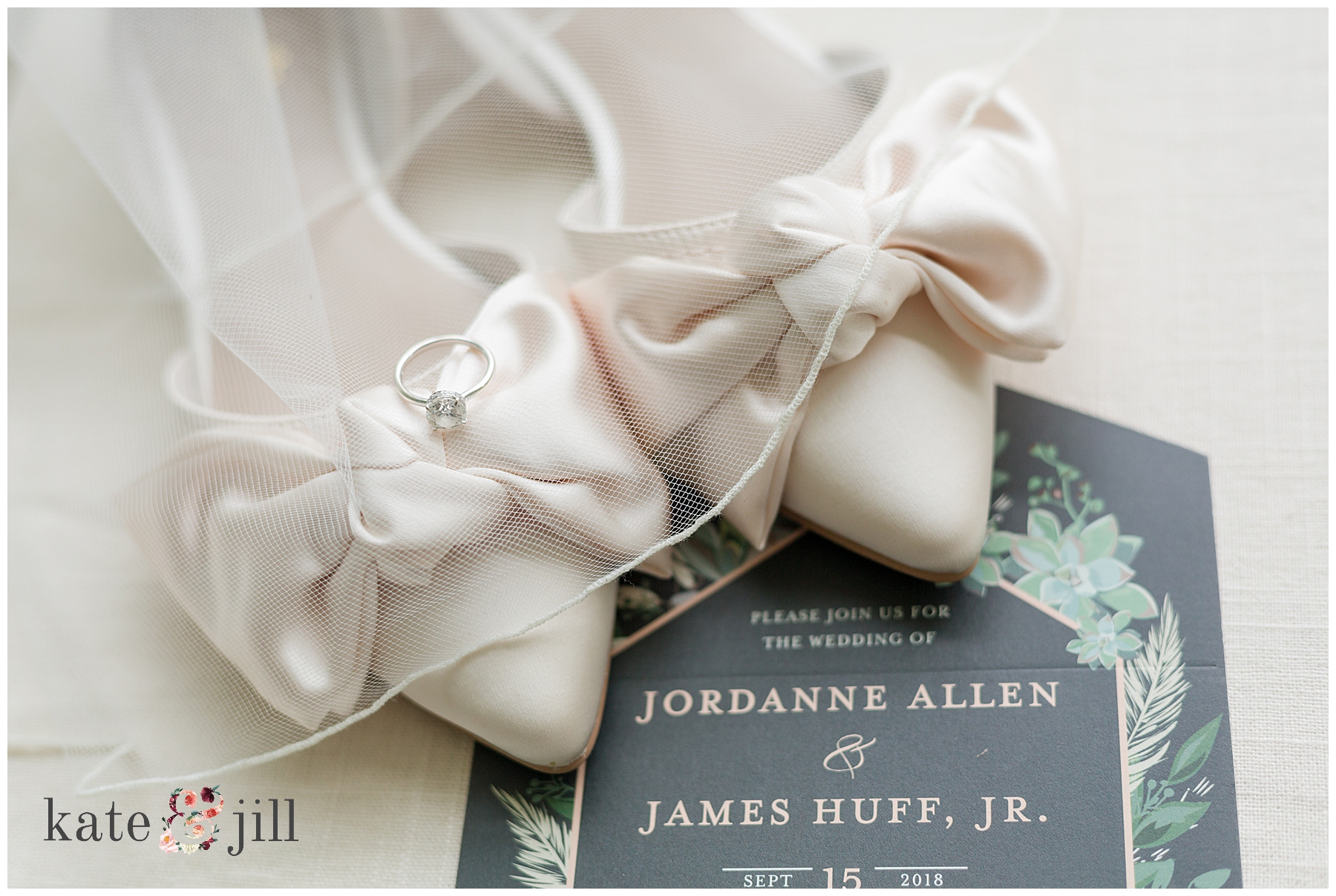 wedding shoes and invitation 