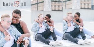 couple drinking beer on rooftop